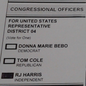 Sample Voting Block With Both Party candidates and an Independent